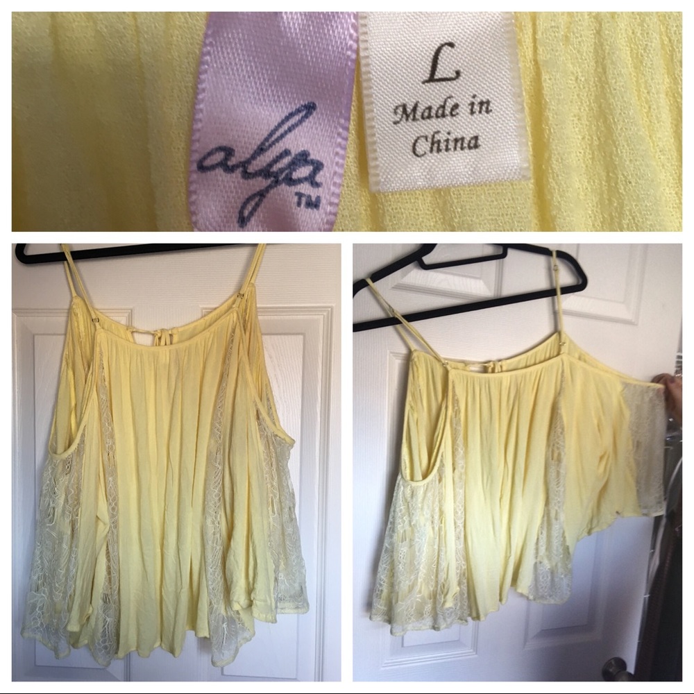 SOLD Whimsical Yellow and Lace Blouse